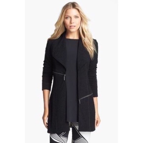 eva varro Jackets & Blazers - Eva Varro blue stunning open jacket/blazer with two asymmetrical zippers